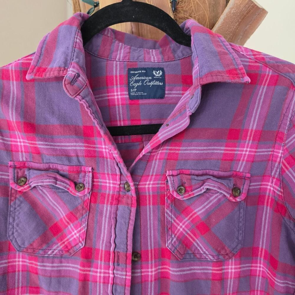 Vintage American Eagle Plaid Shirt - Picture 4 of 8